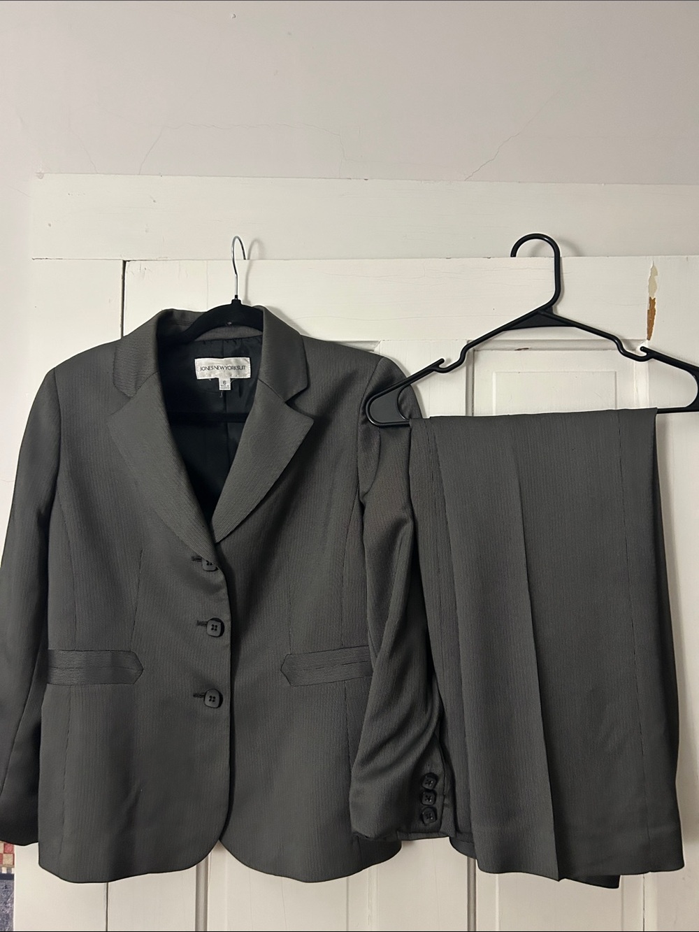 Jones New York Charcoal Two-Piece Blazer & Pants Set